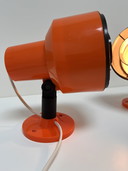 Set of vintage Swedish 'Space Age' spotlights in vibrant orange