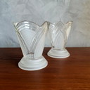 Art Deco Theelichten Vintage Frosted Glas 2 Stuks
