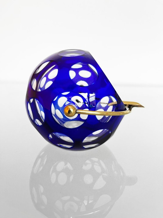Image 1 of Cendrier vintage Marita Voigt RDA en cristal bleu Harzkristall