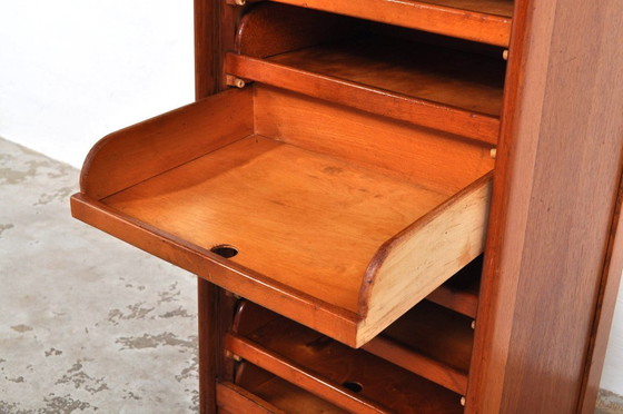 Image 1 of Mobiletto vintage in rovere con anta a rullo, anni '30