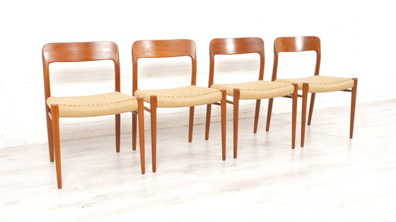 Image 1 of  4 X Vintage Dining Chairs Niels Otto Mller Model 75