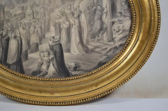 Early 19th Century French School "The Procession" Wash on Pencil Drawing – Paintings & Drawings, Paper (photo 4 of 11)