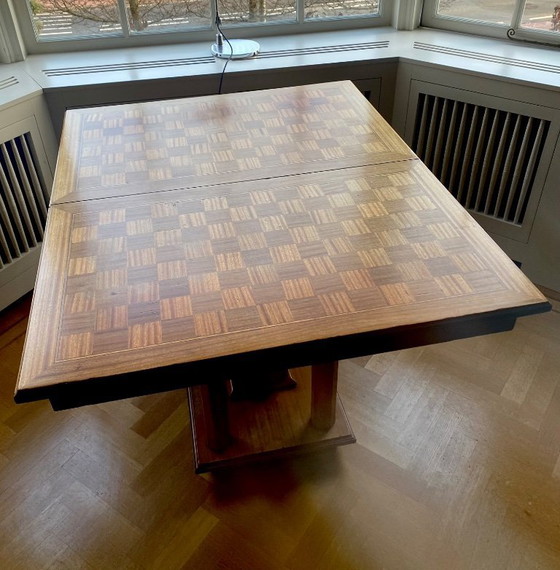Image 1 of Vintage Mahogany Table with Inlaid Top