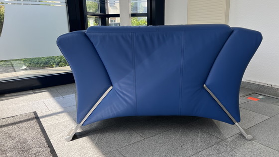 Image 1 of Sedia lounge design Rolf Benz tipo 322 bassa in pelle blu