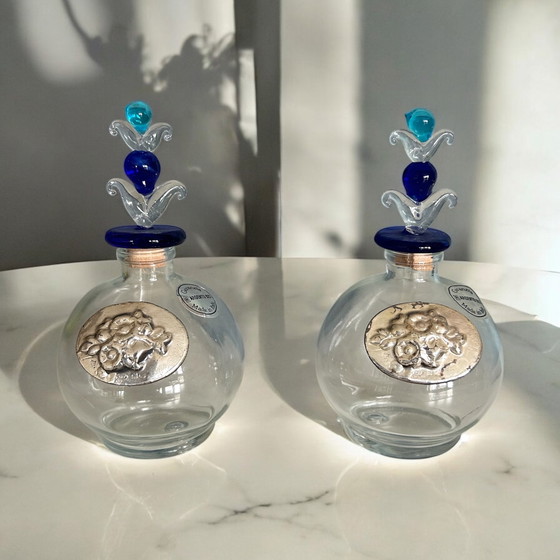 Image 1 of Set Van 2 Italiaanse Parfumflesjes Met Zilveren Decoratie (Argento 925)