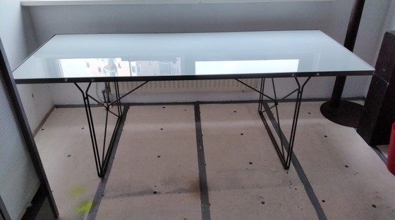 Image 1 of Moment frosted glass table by Niels Gammelgaard for IKEA.
