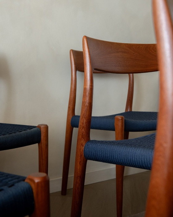 Image 1 of Danish Modern Teak Dining Chairs Model 77 by Niels Otto Møller for J.L. Møllers Møbelfabrik, Denmark, 1960s, Set of 6