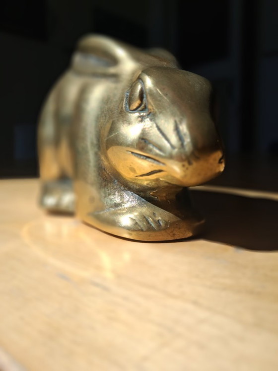 Image 1 of Vintage messing konijn, Hollywood Regency stijl.