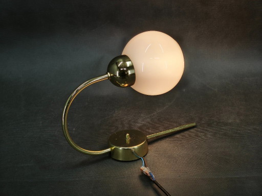 Set aus drei Messing-Wandleuchten aus Opalglas von Kamenický Šenov, 1970er Jahre