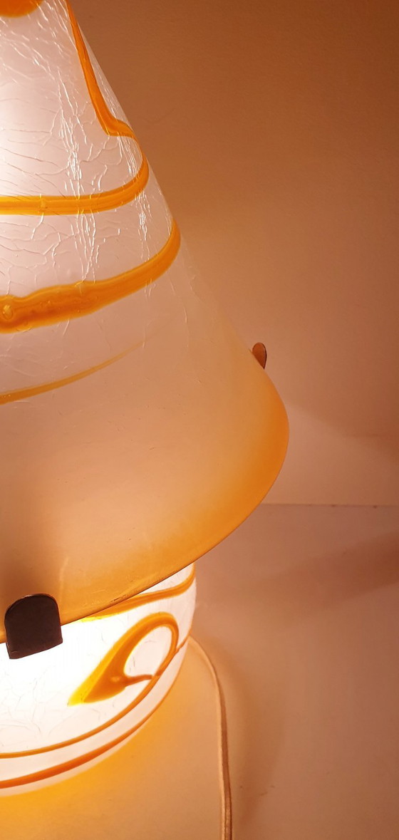 Image 1 of Lampada da tavolo vintage a forma di fungo Simais fatta a mano