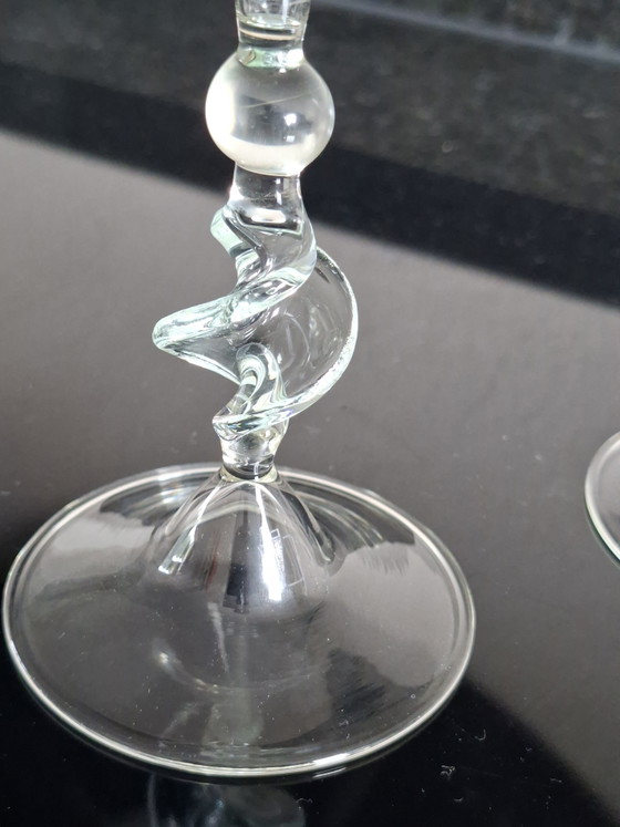 Esclusivi bicchieri a flauto soffiato a mano di Jos Böhm degli anni '70. – Arte in vetro, Glass (photo 5 of 5)