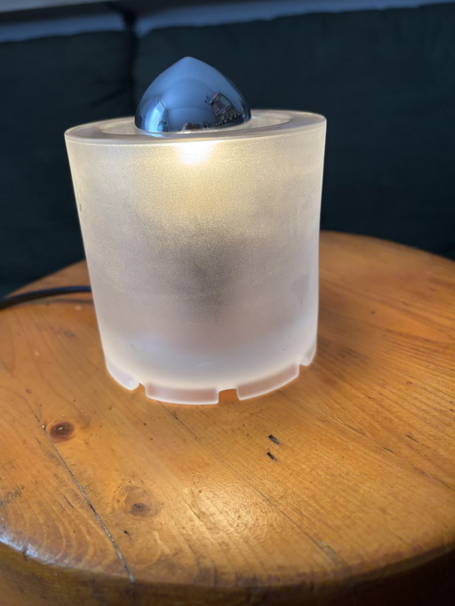 Nachtmann designer table lamp - satin crystal glass - 1980s/90s -.