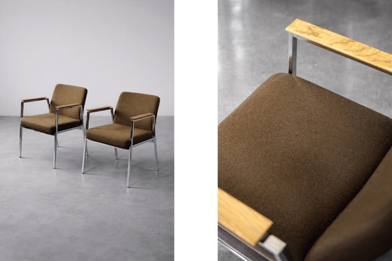 Image 1 of Vintage Duitse bruine conferentiestoel uit het midden van de 20e eeuw van Drabert, jaren 70.