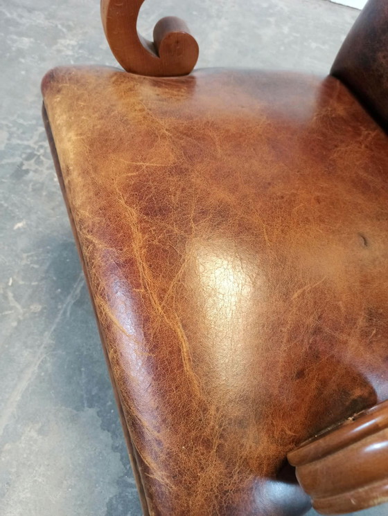 Fauteuil de capitaine pivotant en cuir – Bois (photo 12 of 15)