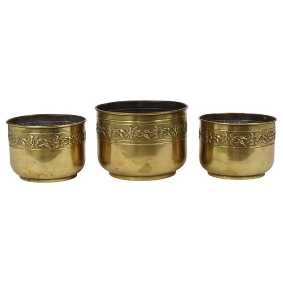 Oude Messing Repoussé Bloembakken Unis Paris – Plantenbak, Brass (photo 3 of 18)
