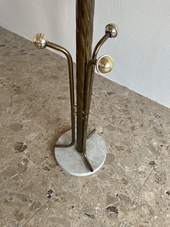 Image 1 of Appendiabiti da terra vintage italiano con base in marmo, anni '70