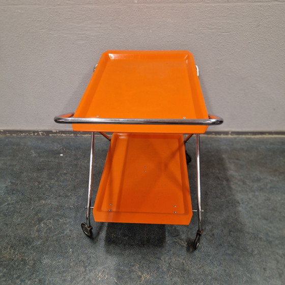 Image 1 of Carrello da tè arancione vintage Barcart degli anni '70
