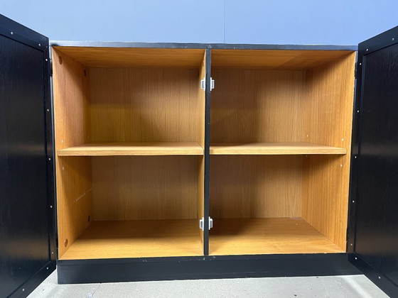 Image 1 of Vintage black brutalist credenza, 1970s