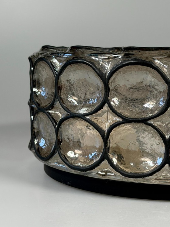 Image 1 of Lámpara de techo de los años 60/70, Plafoniere, Glashütte Limburg, Alemania, vidrio y metal.