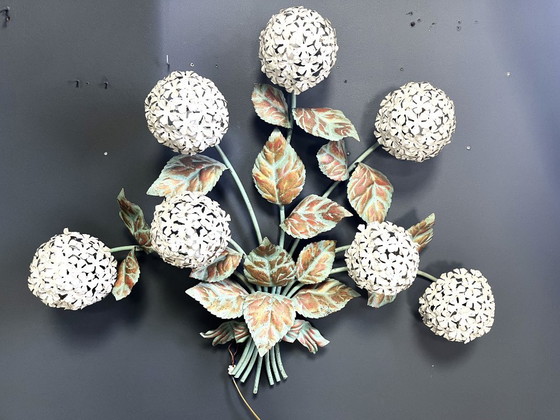 Image 1 of Vintage wandlamp met bloemenmotief van Hans Kögl, jaren 70.