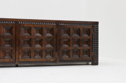 Buffet-commode brutaliste espagnol vintage