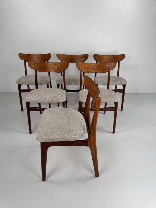 Juego de seis sillas de comedor, Schiønning & Elgaard, Dinamarca, años 60 – eetkamerstoelen, Wood (photo 2 of 14)