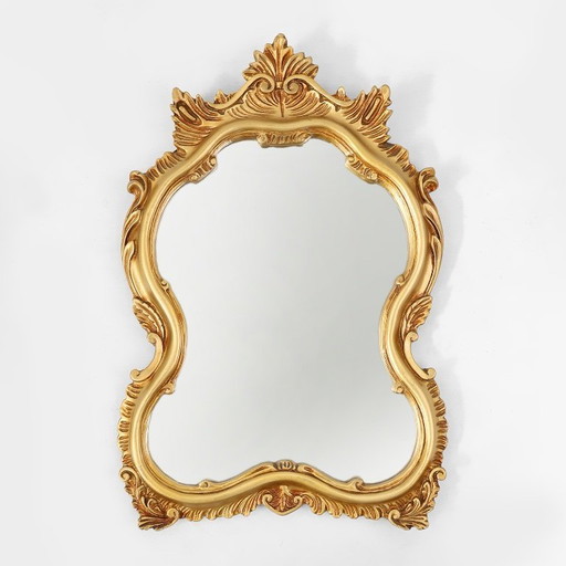 Mid-Century Baroque Style Gilded Mirror, France, 1950s