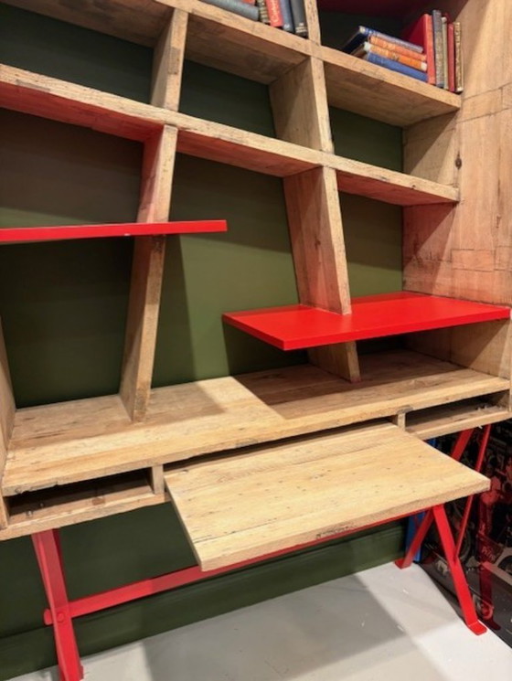 Image 1 of Versmissen Exxes Bureau Libreria rossa con ripiano estraibile
