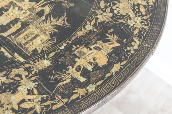 Image 1 of Antico tavolo rotondo cineserie del XIX secolo – Esportazione cinese, ca. 1850