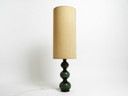 Magnifique lampe de table ou lampadaire en céramique verte et noire des années 1960 par Kaiser Leuchten