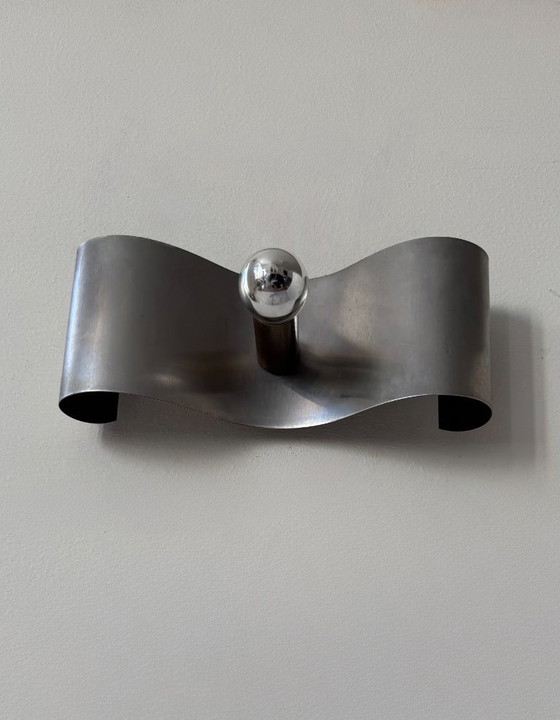 Image 1 of Applique vintage, métal brossé, France, 1970