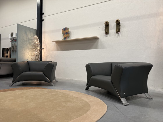 Image 1 of 2 Rolf Benz 322 Armchairs Gray Leather