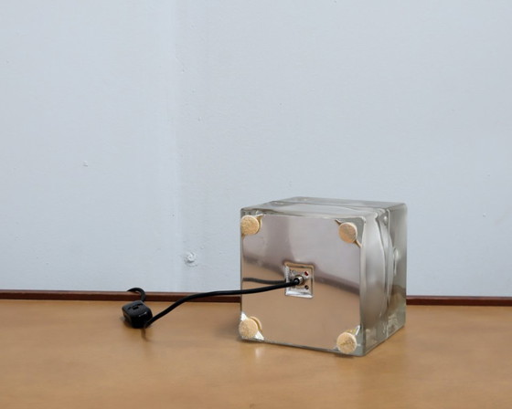 Image 1 of Lampada da tavolo Cubosfera anni '60 di Alessandro Mendini per Fidenza Vetraria
