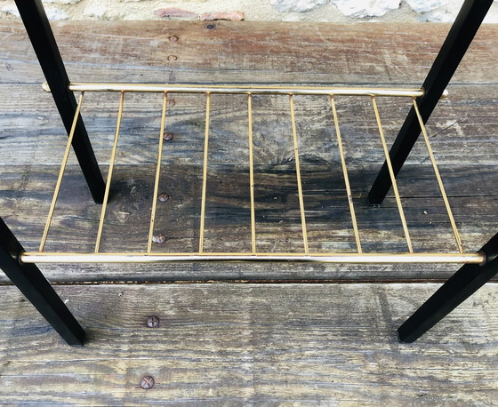 Image 1 of Vintage Side Table With Magazine Rack 1960’S