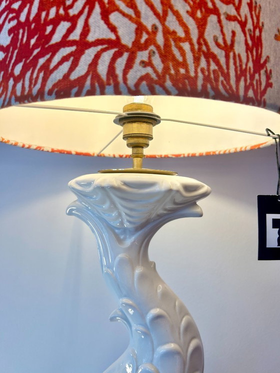 Image 1 of Italiaans Modern: Opvallende keramische lamp uit de jaren 60 uit Italië - volledig gerestaureerd - nieuwe lampenkap