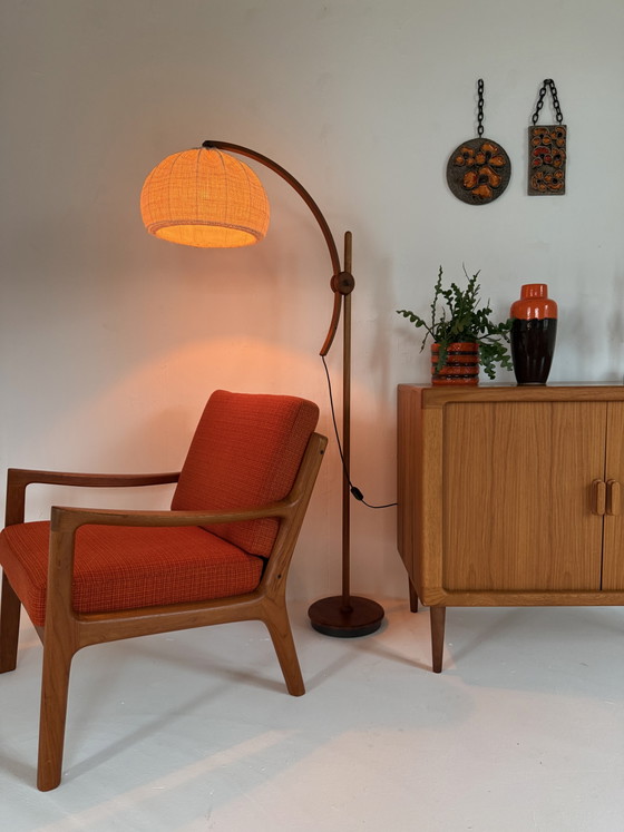 Vintage Teakhouten ‘Archea’ Vloerlamp, Domus ‘70 – Vloerlampen, Wood, Metal (photo 9 of 11)