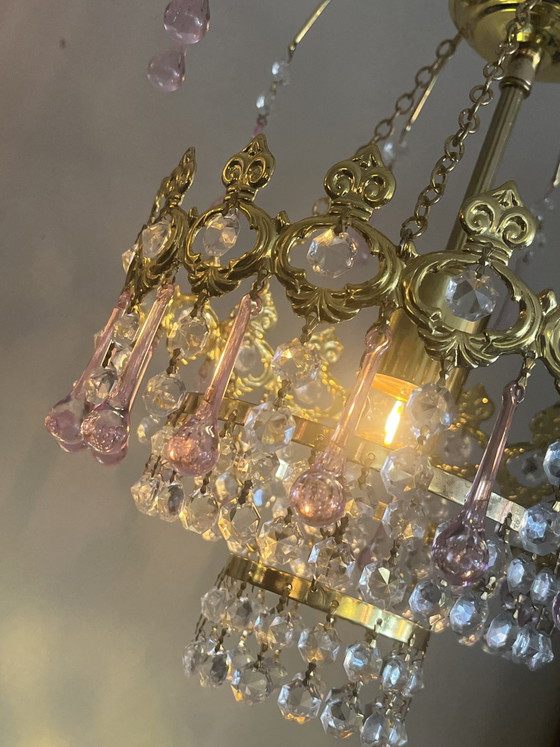 Suspension vintage rose en forme de larme des années 60 de Murano – Lustres, Copper, Crystal (photo 5 of 8)