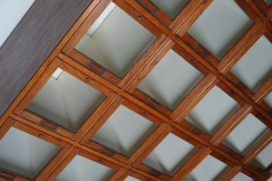 Image 1 of Antique large Dutch oak haberdashery cabinet with hinged doors, 1920s/30s