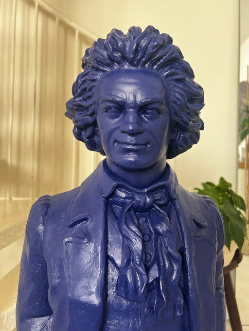 Exklusive Beethoven Statue In Blau - Signiert Von Ottmar Hörl