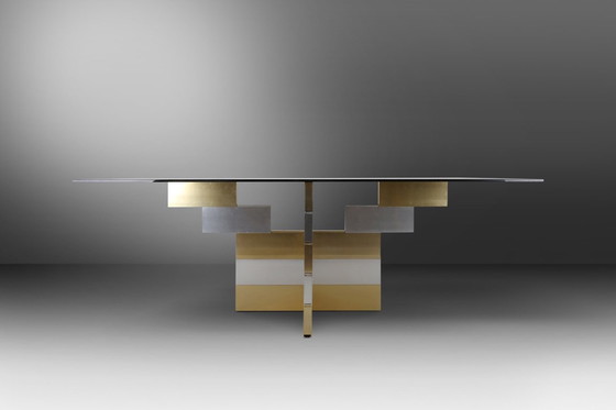 Image 1 of Postmodern dining table in the manner of Paul Evans, 1970s