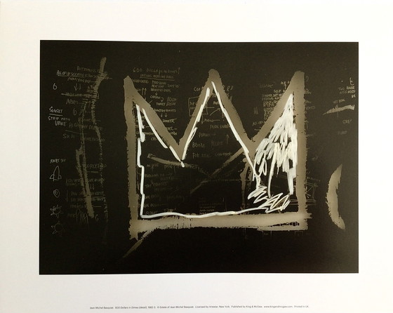 Image 1 of Jean-Michel Basquiat, (1960-1988) Zonder titel (kroon), 1982 en 600 dollar in dubbeltjes