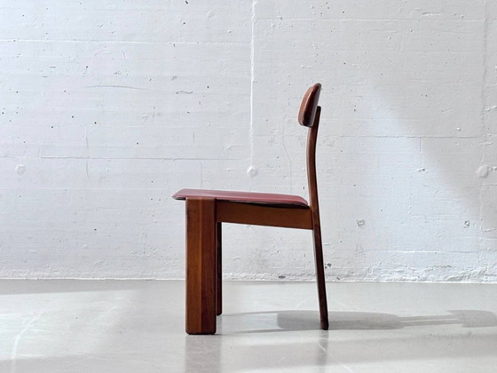 Image 1 of Ensemble de 4 chaises de salle à manger Sapporo en noyer, conçues par Mario Marenco pour Mobil Girgi, Italie, années 1970