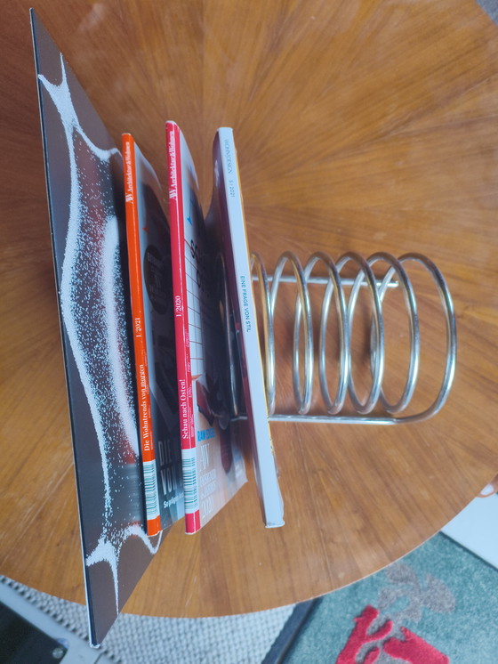 Image 1 of Vintage newspaper holder spiral chrome