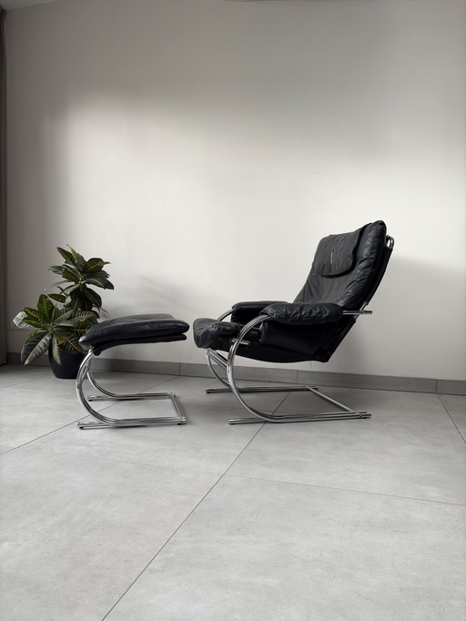 Vintage Bauhaus Sessel mit Ottomane