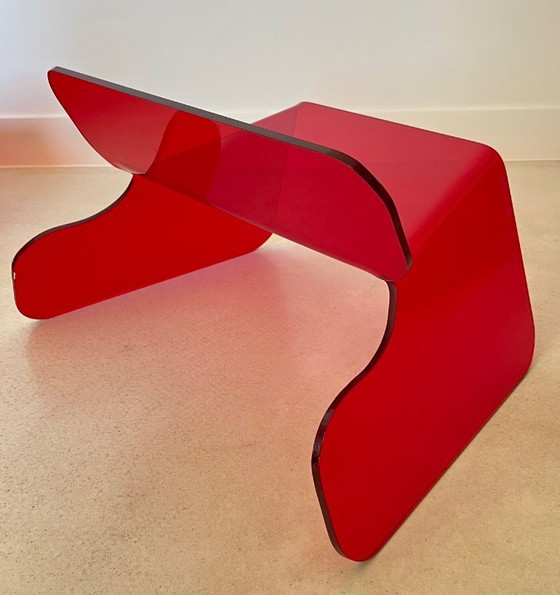 Image 1 of Red Plexiglas chair, France, 1970s