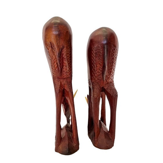 Image 1 of Vintage houten antilopen uit West Afrika