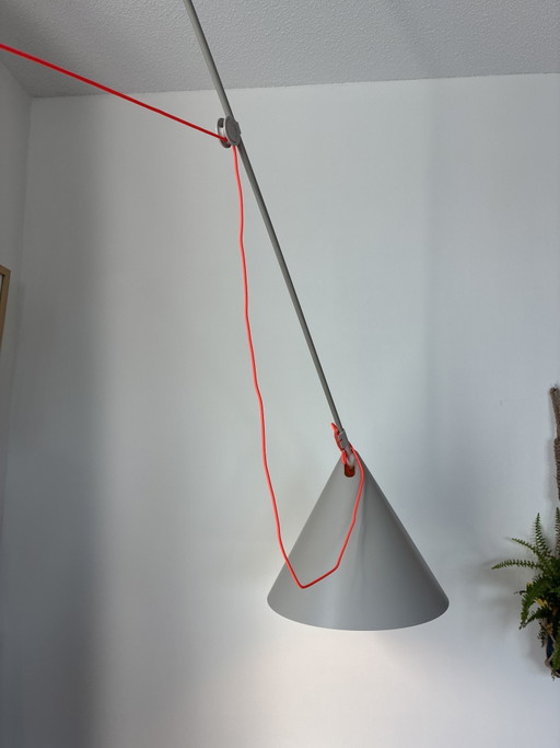 Midgard Ayno XL Applique Lampada ad Arco Grigia – wandlampen, Plastic, Textile