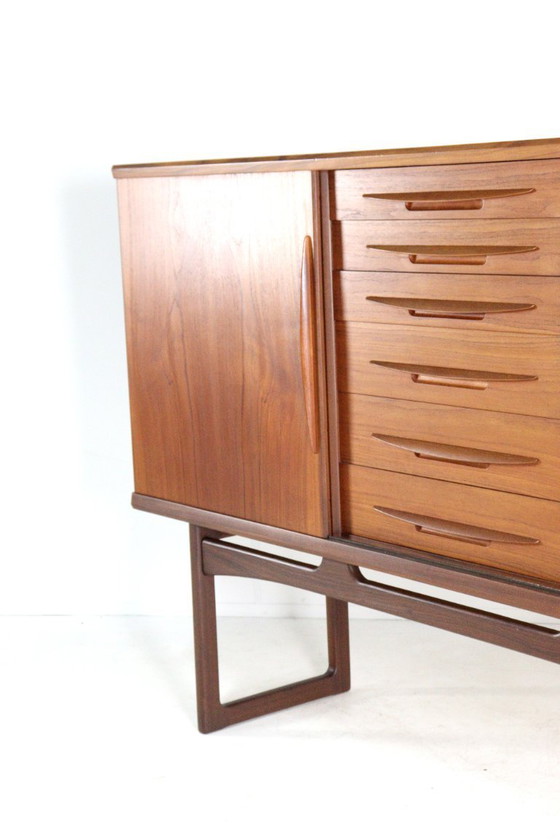 Image 1 of  Vamo Sønderborg highboard attr. Arne Vodder | 194 cm vintage Deens design