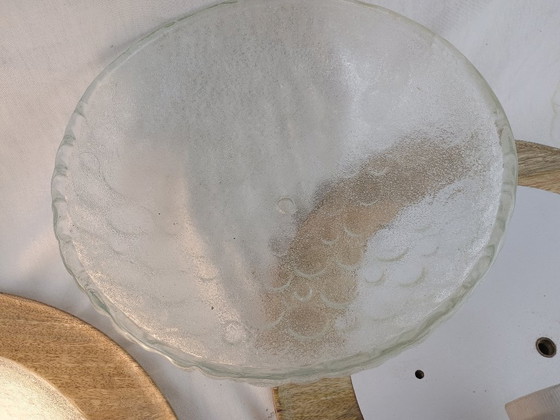 Image 1 of Set van twee vintage Murano glazen wandlampen met achterplaten van exotisch hout uit de jaren 60.