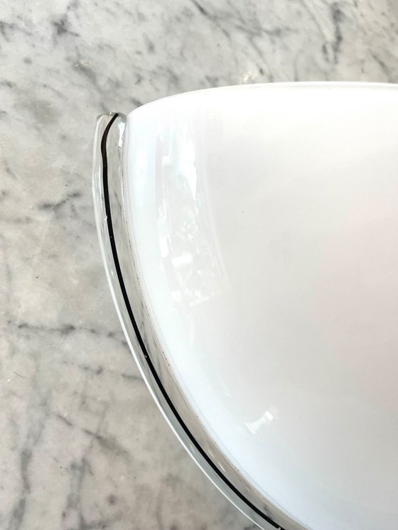 Image 1 of Murano opaline glazen set van 4 wandlampen door Vetri, Italië 1980